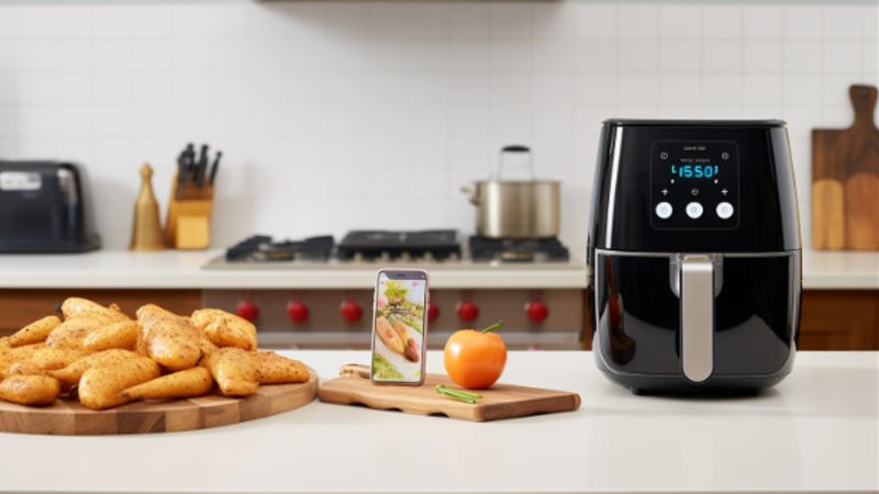 Smarte Küche: Die App-Steuerung und der digitale LED-Touchscreen der Cosori Heißluftfritteuse_kk
