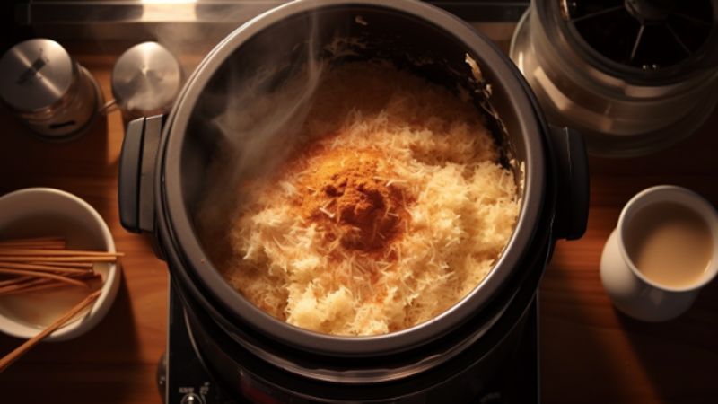 Die Zubereitung des Reiskocher Kuchens