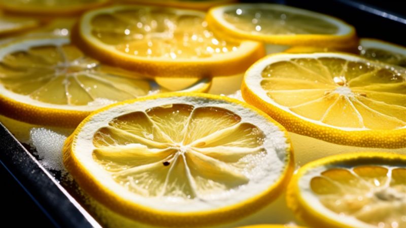 Besondere Varianten: Zitronenscheiben in Zucker und im Dörrgerät